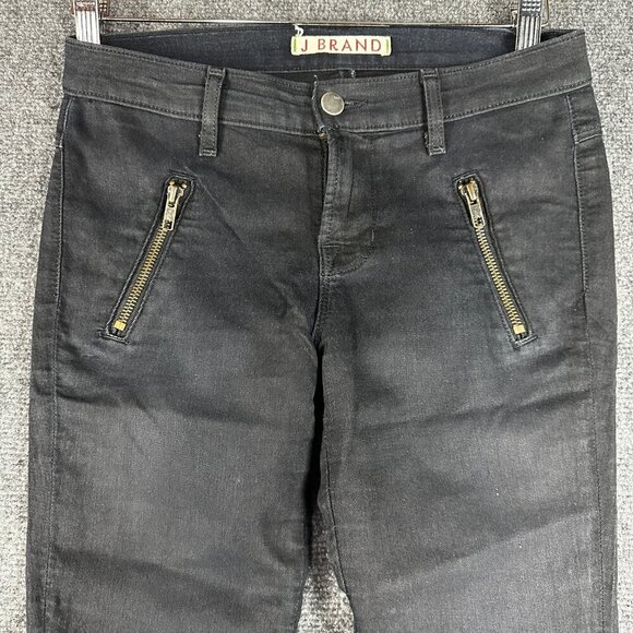 J Brand Pants Womens 4 Stealth Pant Black Cotton Stretch Zip Pockets Zip Ankle - Picture 3 of 9